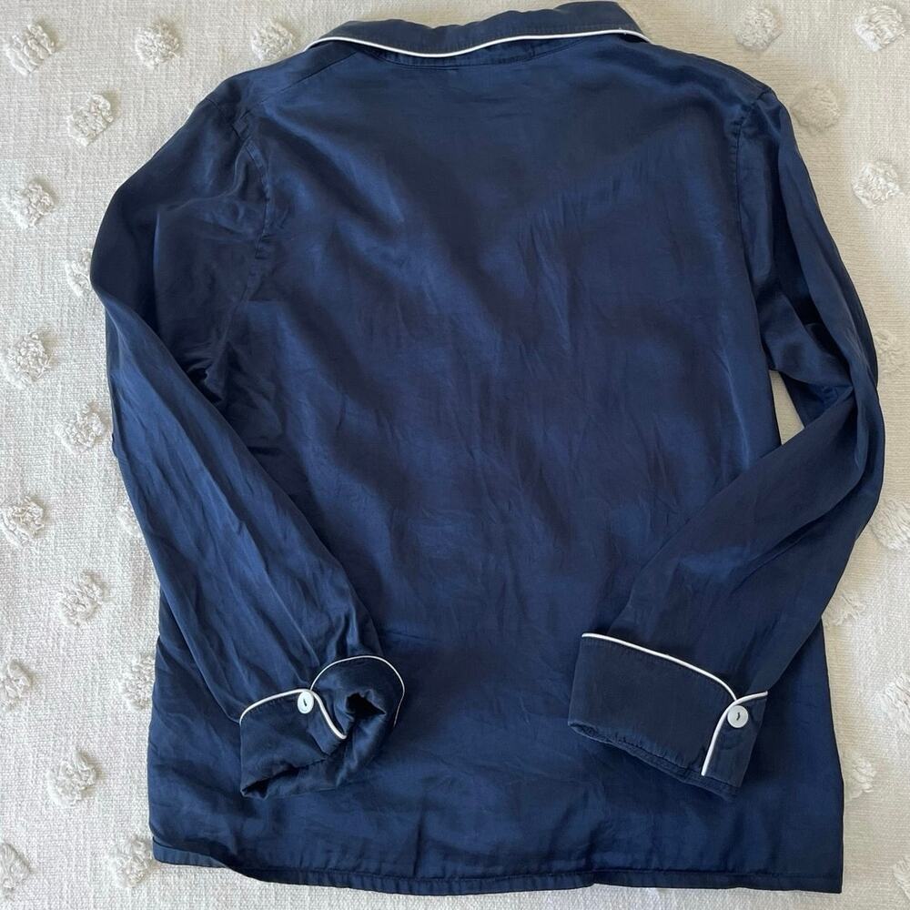 LILYSILK Chic Trimmed Mulberry Silk Pajamas Set Quiet Luxury Old Money Lounge S - Picture 3 of 15